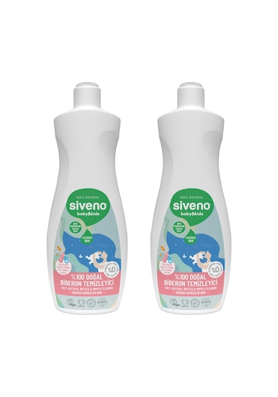 Siveno %100 Doğal Emzik & Biberon Temizleyici Elde Bulaşık Sabunu Bitkisel Nemlendirici Vegan 500 Ml X2