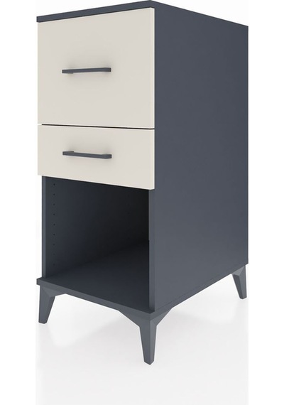 Kronos Komodin 2 Çekmeceli 44x59x96 Antrasit-aytaşı Antrasit