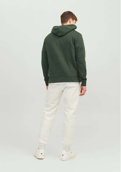 Jack & Jones Kapüsonlu Logo Baskili Sweatshirt - Corplogo 12152840 Mountain View Gri
