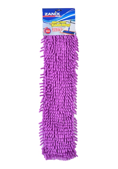 Zanix Nemli Makarna Mop Ucu Mikrofiber Şönil Paspas Yedeği 60 cm Mor