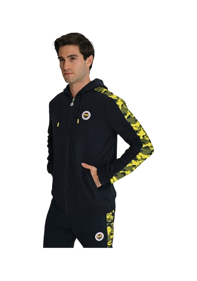 Fenerium Fenerbahçe Lacivert Tribün Lazer Baskılı Kamuflaj Detaylı Erkek Sweatshirt Lacivert