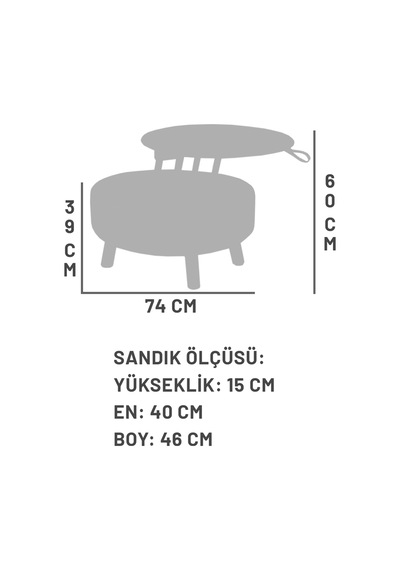 İrina Sandıklı Mekanizmalı Orta Sehpa/bench, Sütlü Kahve Kahverengi