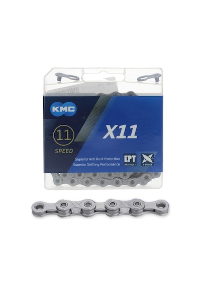 Kmc X11 Ept 11 Vites 118 Bakla Anti Rust Bisiklet Zinciri Gri