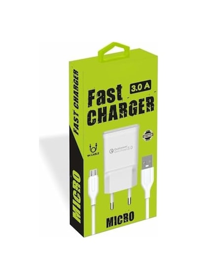 Yetty Fast Charger 3.0 A Qualcomm Adaptör + 1m Micro Usb Kablo Beyaz Yt-40m Yerli Üretim