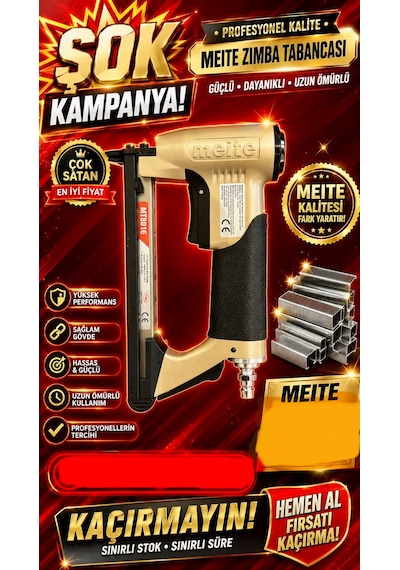 Meite 8016 Havalı Zımba Çakma Tabancası 4-16 Mm