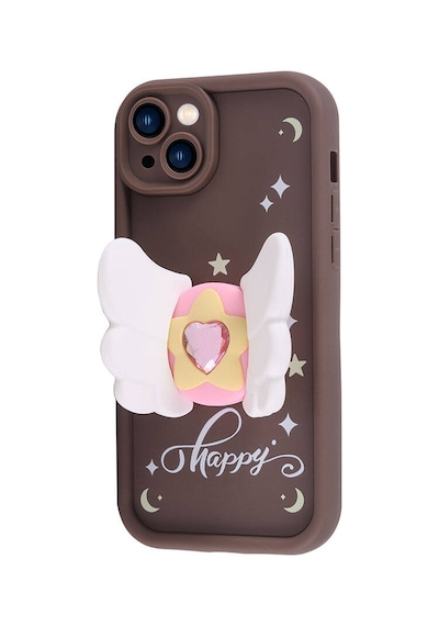 Goocamp Apple Uyumlu iPhone 15 Plus Kılıf Kamera Korumalı Figür Tasarımlı Kapya Kapak-pembe Koyu Pembe Koyu