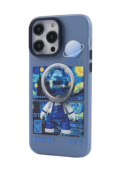 Newface Apple İphone 14 Pro Max Kılıf Prada Desenli Kapak - Prada Mavi - 1