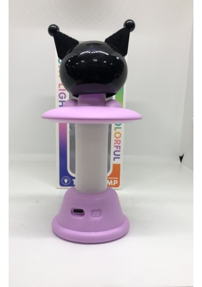 Kuromi Karekterli Rgb Işıklı & Şarjlı Yaylı Masa Lambası Renkli