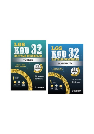 Tudem Yayınları 8.sınıf Lgs Kod 32 Türkçe - Matematik Haftalık Deneme