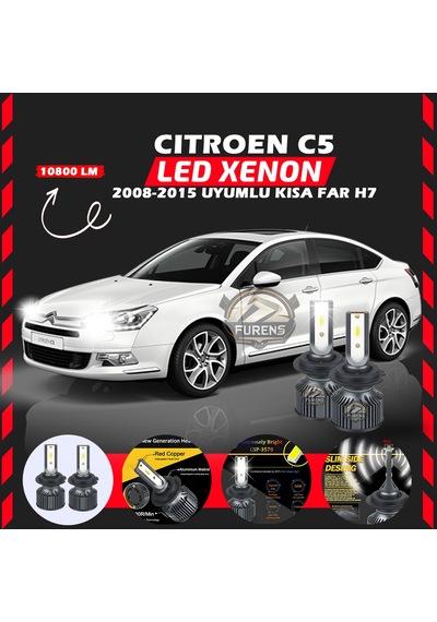 Citroen C4 2012-2017 Uzun Far Uyumlu Şimşek Etkili Led Xenon Premium Series H7