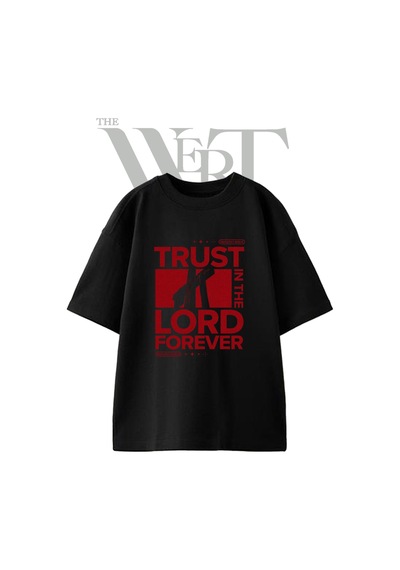 Thewert Carmıh Tasarım Baskılı Ünisex Siyah Oversize T-shirt