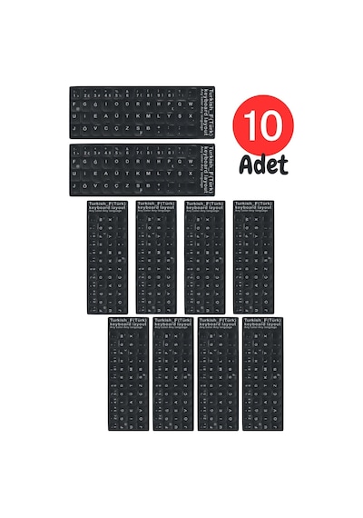 Mn6 Mf01 F Klavye Sticker/10 Adet-laptop Pc Uymlu-silinmez/türkçe F Klavye Sticker