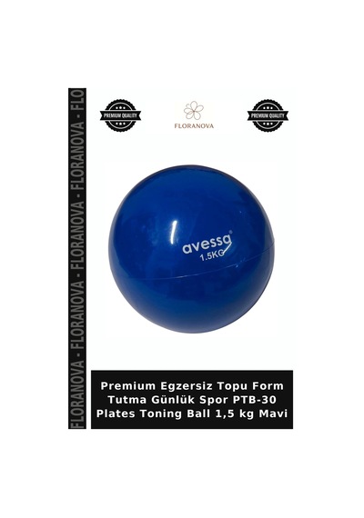 Premium Egzersiz Topu Form Tutma Günlük Spor Ptb-30 Plates Toning Ball 1,5 Kg Mavi