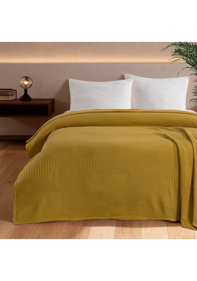 Maxstyle Spring %100 Pamuk Tek Kişilik Pike Hardal 180x230 Cm Renkli