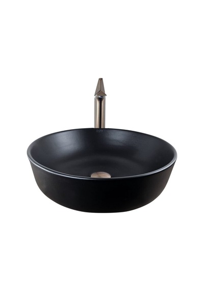 Mat Siyah Oval Çanak Lavabo Renkli