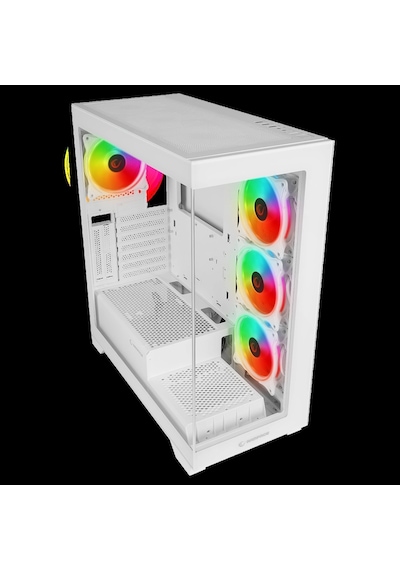 Rampage Hydra V3 Camlı 7 x 12 Cm Rgb Fan Atx Gaming Kasa Whıte