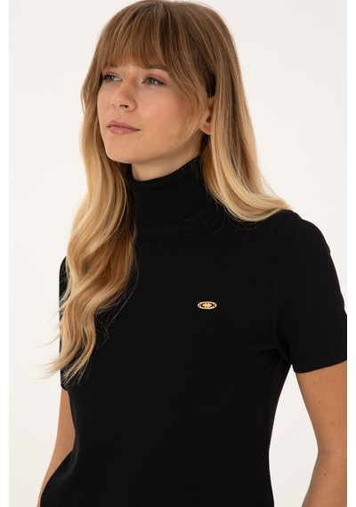 U.S. Polo Assn. Kadın Siyah Boğazlı Kazak 50314835-VR046