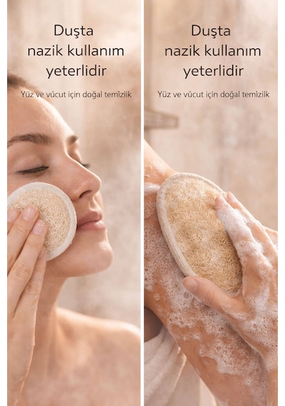 Mini Doğal Bakım Seti - Yüz Kesesi + Vücut Kesesi - Arındırıcı Peeling & Gözenek Sıkılaştırıcı 2'li Set