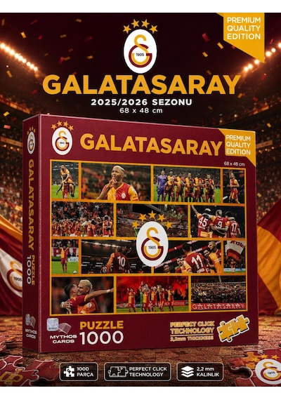Mythos 1000 Parça Puzzle Galatasaray 2025/2026 Sezonu 68 X 48 Cm Resmi Lisanslı