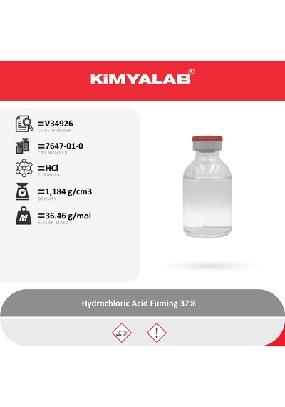 Kimyalab Hidroklorik Asit %37 Hydrochloric Acid Fuming 500 ML