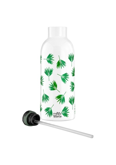 Mamawata Palm Pipetli Çocuk Termos Matara 470 Ml Paslanmaz Çelik Sızdırmaz Yalıtımlı Suluk Beyaz