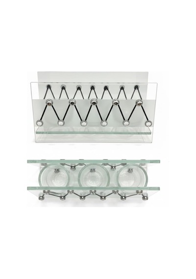 Cam Dekoratif Zikzak Tasarımlı Şamdan 20x9 Cm Tealight Ve Banyo Düzenleyici Modern Ev Ofis Masaüstü Aksesuar Çok Renkli