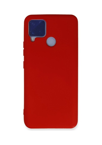 Newface - 220 - Realme C15 Kılıf Nano İçi Kadife Silikon - Csmo-tex - - Kırmızı