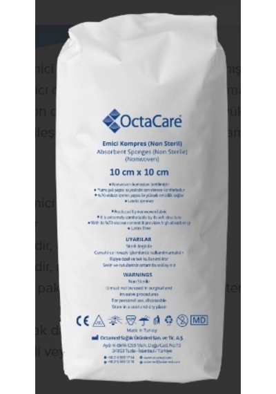 Medikaltec Octacare Emici Kompres 4 Kat Non Steril 10cm X 10cm 200 Adet