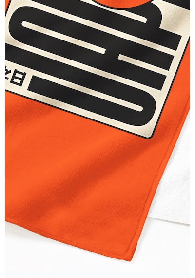 Turuncu Grafik Güneş Plaj Havlusu - Retro Japon Esintili Minimalist Hızlı Kuruyan Mikrofiber Havlu Mat Defne