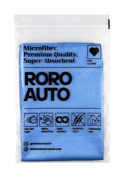 Roro Auto Olimpos Mikrofiber Oto Cam Bezi 50X70 & Munzur Yıkama Eldiveni Araç Yıkama Seti