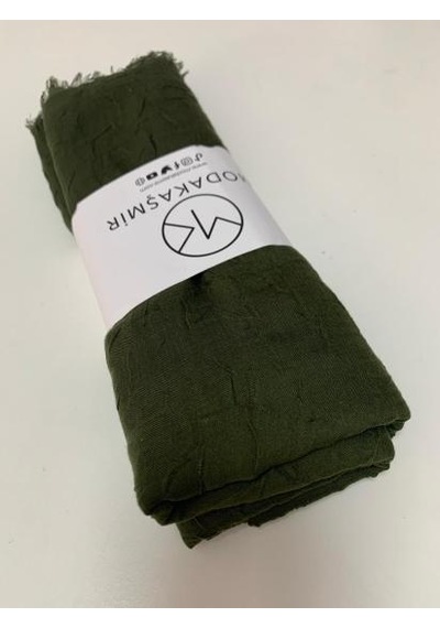 Aminenesil Modakaşmir Bambu Şal Koyu Haki Koyu Yeşil