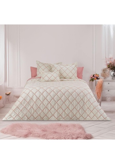 Viola Home Hermes Kadife Çift Kişilik Yatak Örtüsü 250 X 260 Krem