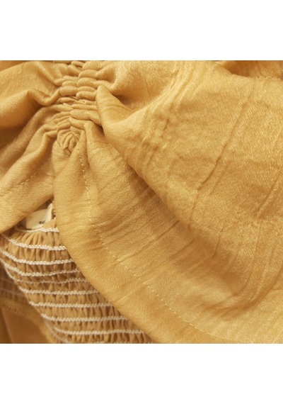 Fashion Cocktail Soft Yumuşak Saten Kumaşlı Büzgü Bağlama Lastikli Kroplu Ceketli Pantolonlu 3 Lü Takım Dore Fashion Cocktail Soft Yumuşak Saten Kumaşlı Büzgü Bağlama Lastikli Kroplu Ceketli Pantolonlu 3 Lü Takım Dore