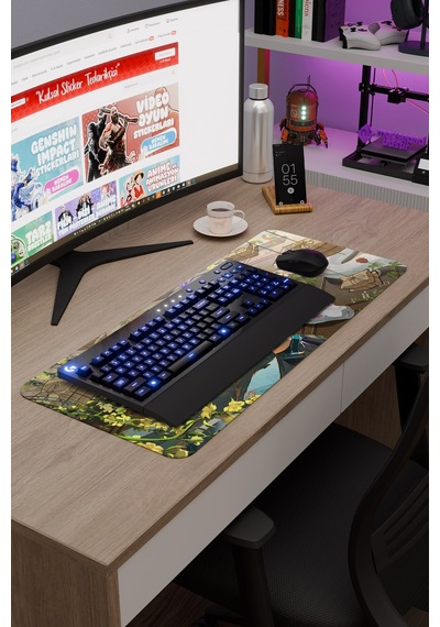 Baizhu Genshin Impact Anime Gacha V4 - 70x30 Xl Gaming Mouse Pad Fare Altlığı