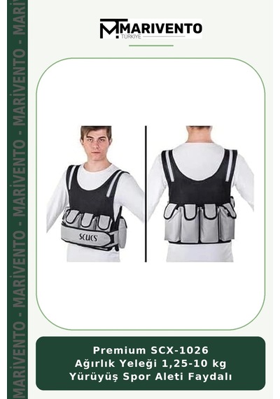 Premium Scx-1026 Ağırlık Yeleği 1,25-10 Kg Yürüyüş Spor Aleti Faydalı Belirtilmemiş
