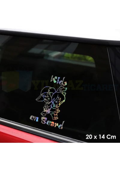 Çocuk Arabada Bebek Var Araba Hologram Cam Oto Sticker Etiket