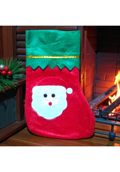 Küçük Boy 23 Cm Noel Baba Çorabı Noel Baba Figürlü Çorap Dekor Yılbaşı Süsleri Noel Babalı Çorap