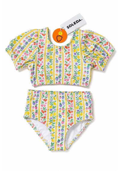 Soleda Kız Bebek Çocuk Bikini Fruits Mavi