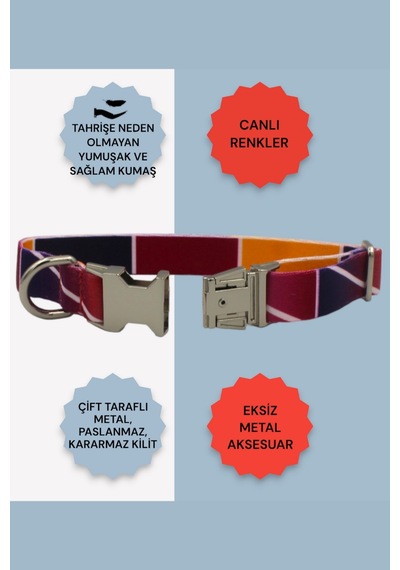 Caramelos İsimli Köpek Tasması, Köpek Künyesi, Köpek İsimlik 08 Bordo