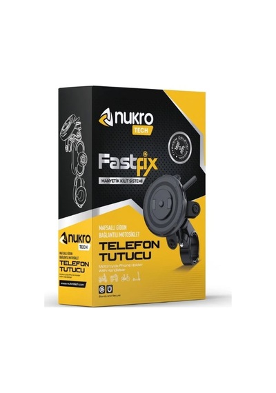 Nukrotech Fastfix Fx2-154 Titreşim Modüllü Gidon Bağlantılı Telefon Tutucu Siyah