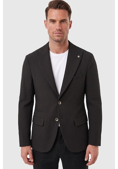 Rizzup Erkek Slim Fit Likralı Siyah Blazer Ceket Gofre Dokulu Esnek Çift Düğmeli Spor Ceket 2600813 Rizzup Erkek Slim Fit Likralı Siyah Blazer Ceket Gofre Dokulu Esnek Çift Düğmeli Spor Ceket 2600813