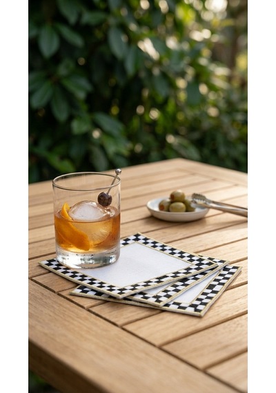Montea Check Embroidered Kokteyl Peçetesi