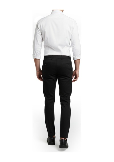 Deepsea Siyah Esnek Kumaş Slim Fit Beli Lastikli Günlük Spor Pantolon 2601070 Siyah