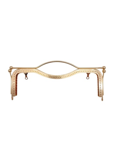 Angel Çanta Aksesuar 27 Cm Üstten Tutmalı Çanta Klipsi Çanta Bursu Light Gold Metal