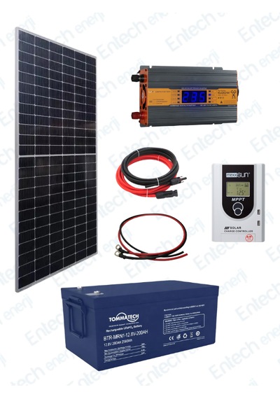 Bağ Bahçe Karavan için Lityum Akülü Hazır Paket Solar Güneş Enerji Sistemi (Paket 3)