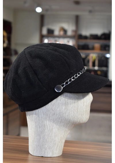 Shopiolog Kadın Denizci Şapka Kışlık Kaşe
