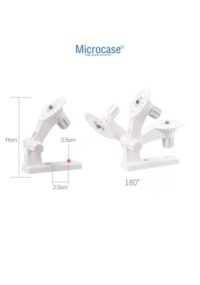 Microcase 3m Yapışkan Veya Vida Monteli 1/4 Vida Girişli 180 Derece Döner Başlıklı Web Kamera Bebek Kamerası Tutucu Stand Siyah - Al5014