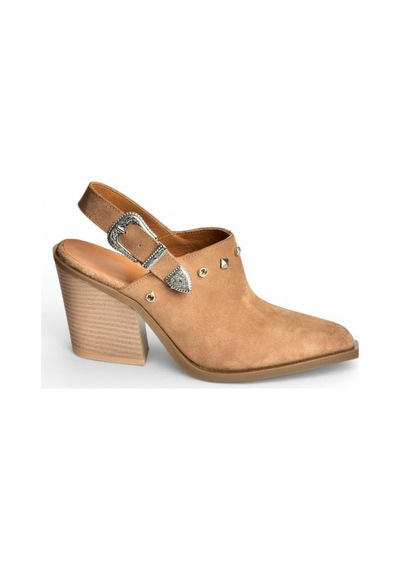 Fox Shoes Y654307702 Vizon Hakiki Deri Süet Alçak Topuklu Western Ayakkabı