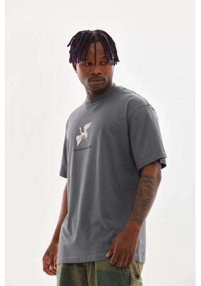 Suma Füme Unisex Oversize Baskılı T-shirt M Beden