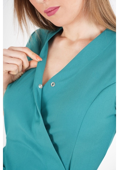 Ameliyat Yeşili Elegant Model Cerrahi Üniforma Belden Bağlamalı Scrubs Takım Ameliyat Yeşili
